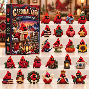 Cardinal Yarn Advent Calendar 2026 - 24-Day Countdown, Acrylic Charms