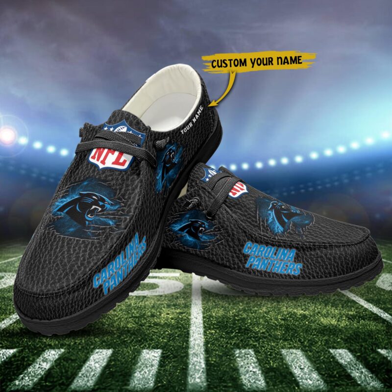 Carolina Panthers Hey Dude Shoes -NFL Custom Name - Ingenious Gifts Your Whole Family