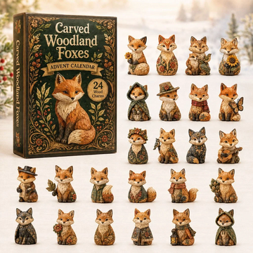 Carved Woodland Fox Advent Calendar 2026 - 24-Day Countdown, Acrylic Charms Every Day Bring New Suprises