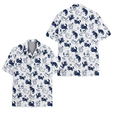 Cat Astronaut Hawaiian Shirt Men And Women, Cat Space Hawaiian Shirts HE0088