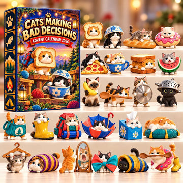 Cat Making Bad Decisions Advent Calendar 2026 - 24-Day Countdown, Acrylic Charms