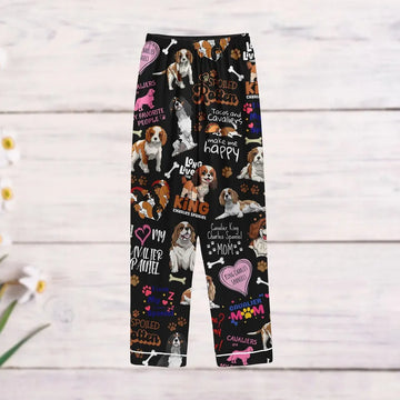 Cavalier King Charles Spaniel Pajamas Set, Cute Cavalier Dog Pajamas, Dog Mom Gift, Gift For Her, Long Sleeve Pyjamas, Animal Lover