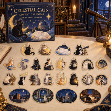 Celestial Cats Advent Calendar 2026 - 24-Day Countdown, Acrylic Charms