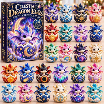 Celestial Dragon Eggs Advent Calendar 2026 - 24-Day Countdown, Acrylic Charms