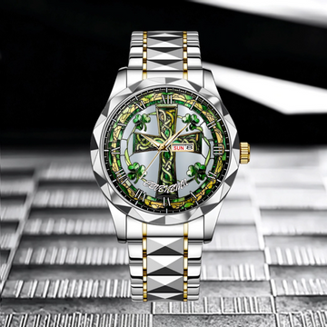 Celtic Cross Shamrock Custom Watch – Personalized Name – Gift for Him & Her, Friends