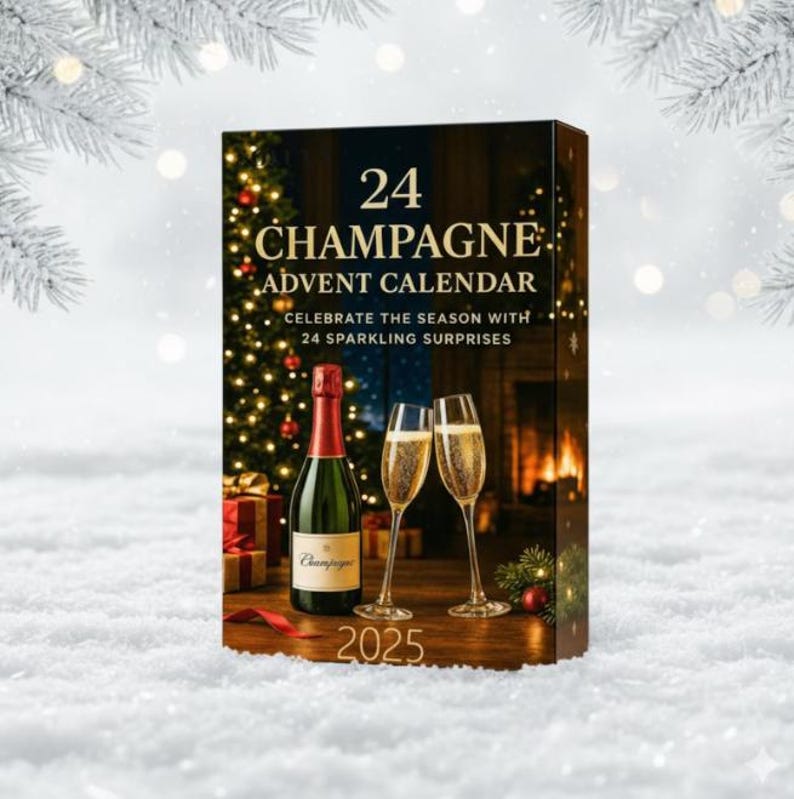 Champagne Advent Calendar 2026 24 Days Coundown Calendar 24 Pcs Acrylic Champagne Bottle Ornament