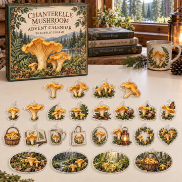 Chanterelle Mushroom Advent Calendar 2026 - 24-Day Countdown, Acrylic Charms