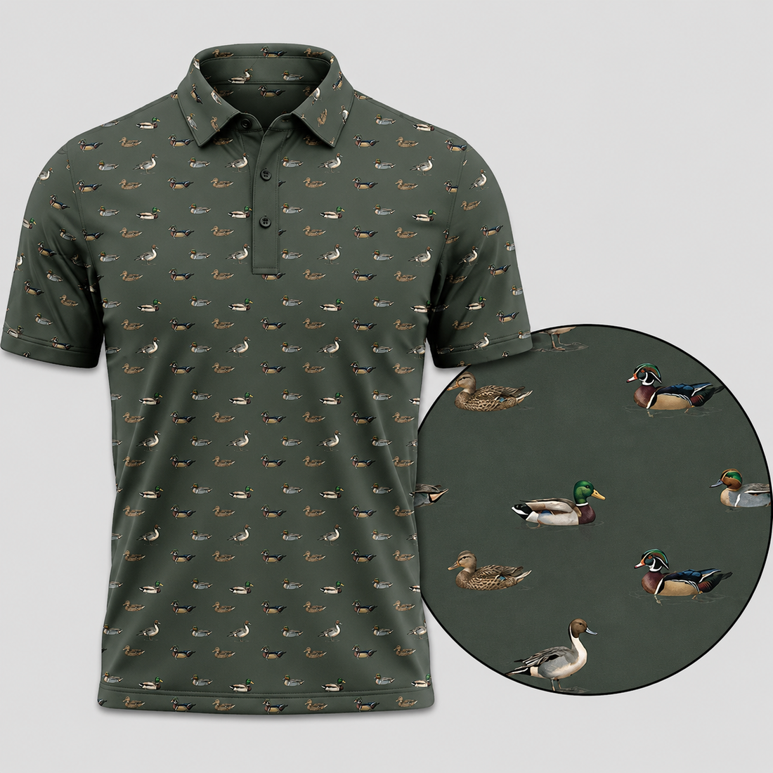 Mens Duck Hunting Polo Shirt ¨C Golden Mallard Golf Polo
