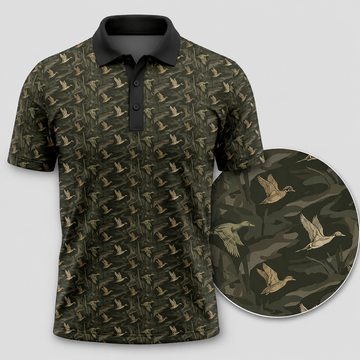 Duck Hunting Camo Polo Shirt for Men ¨C Mallard Camo Golf Polo