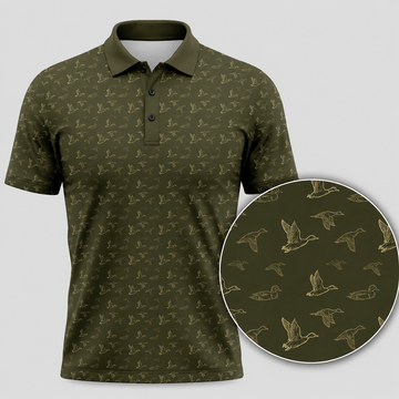 Mens Duck Hunting Polo Shirt ¨C Golden Mallard Golf Polo