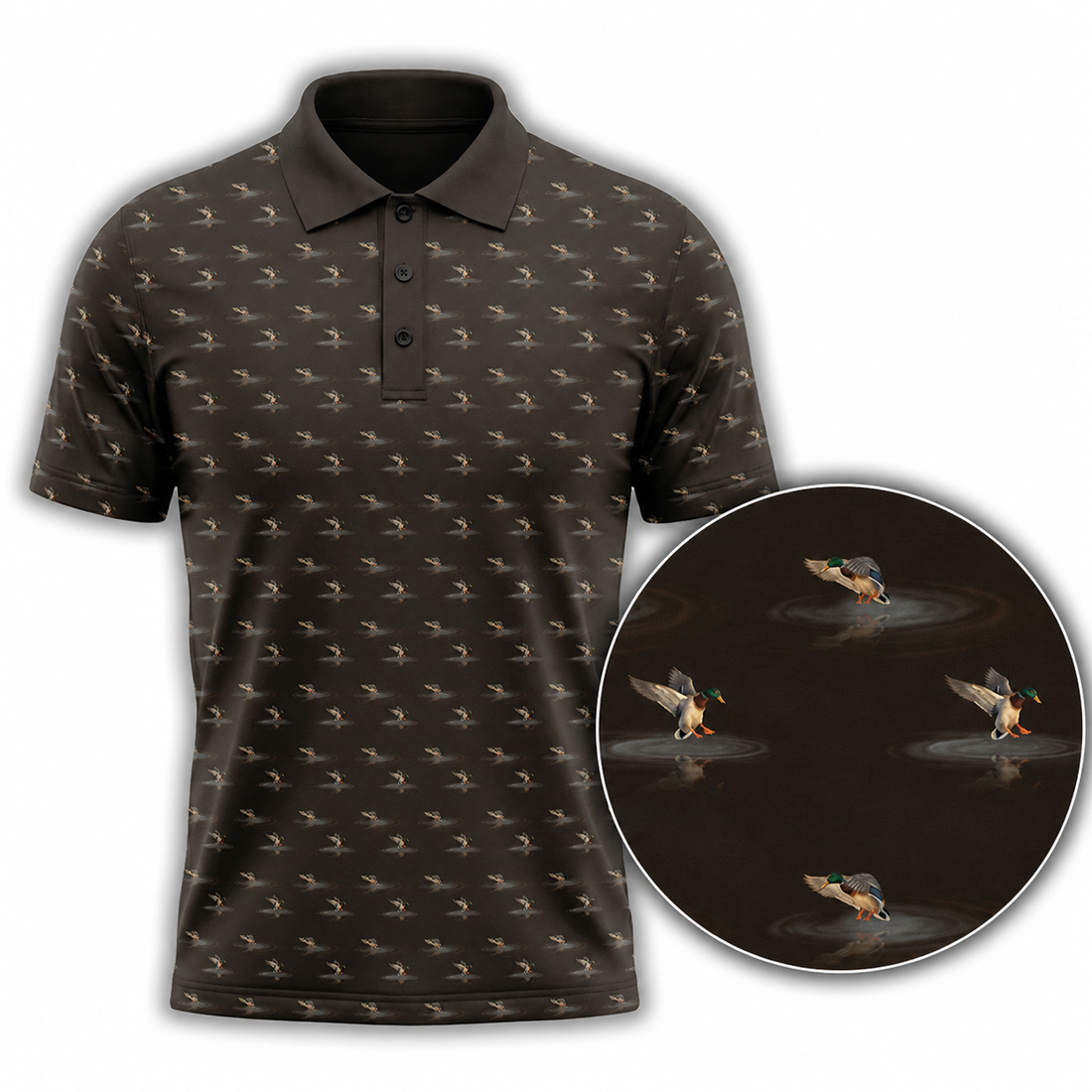 Duck Hunting Polo Shirt for Men ¨C Mallard & Waterfowl Patterns