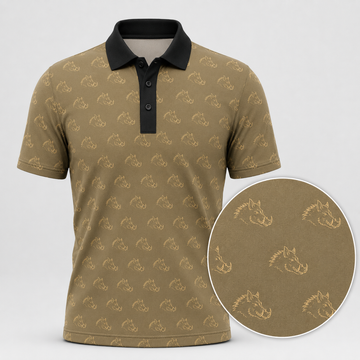 Wild Boar Hunting Polo Shirt for Men ¨C Feral Pig Print, Gift for Aussie Hog Hunters