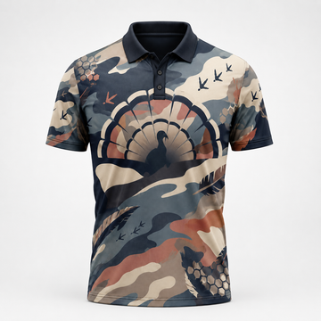 Wild Turkey Fan Camo Polo Shirt VCP1023