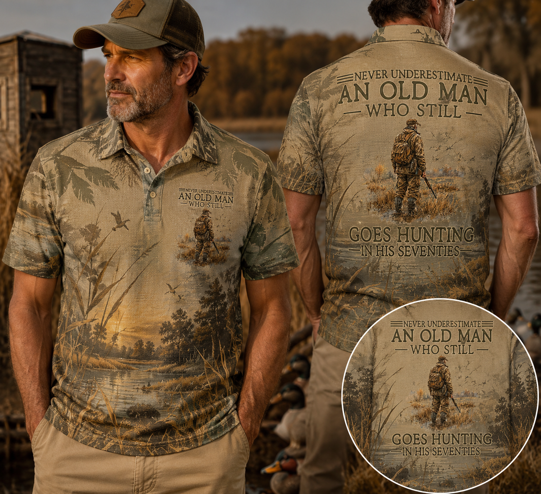 An Old Man Who Still Goes Hunting  Deer Polo Shirt VCP1016