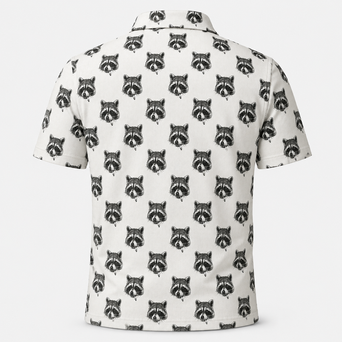 Raccoon White Polo Shirt VCP1020