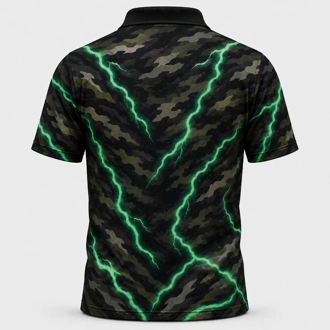 Black Lab Duck Retriever Lightning Camo Polo Shirt VCP1021