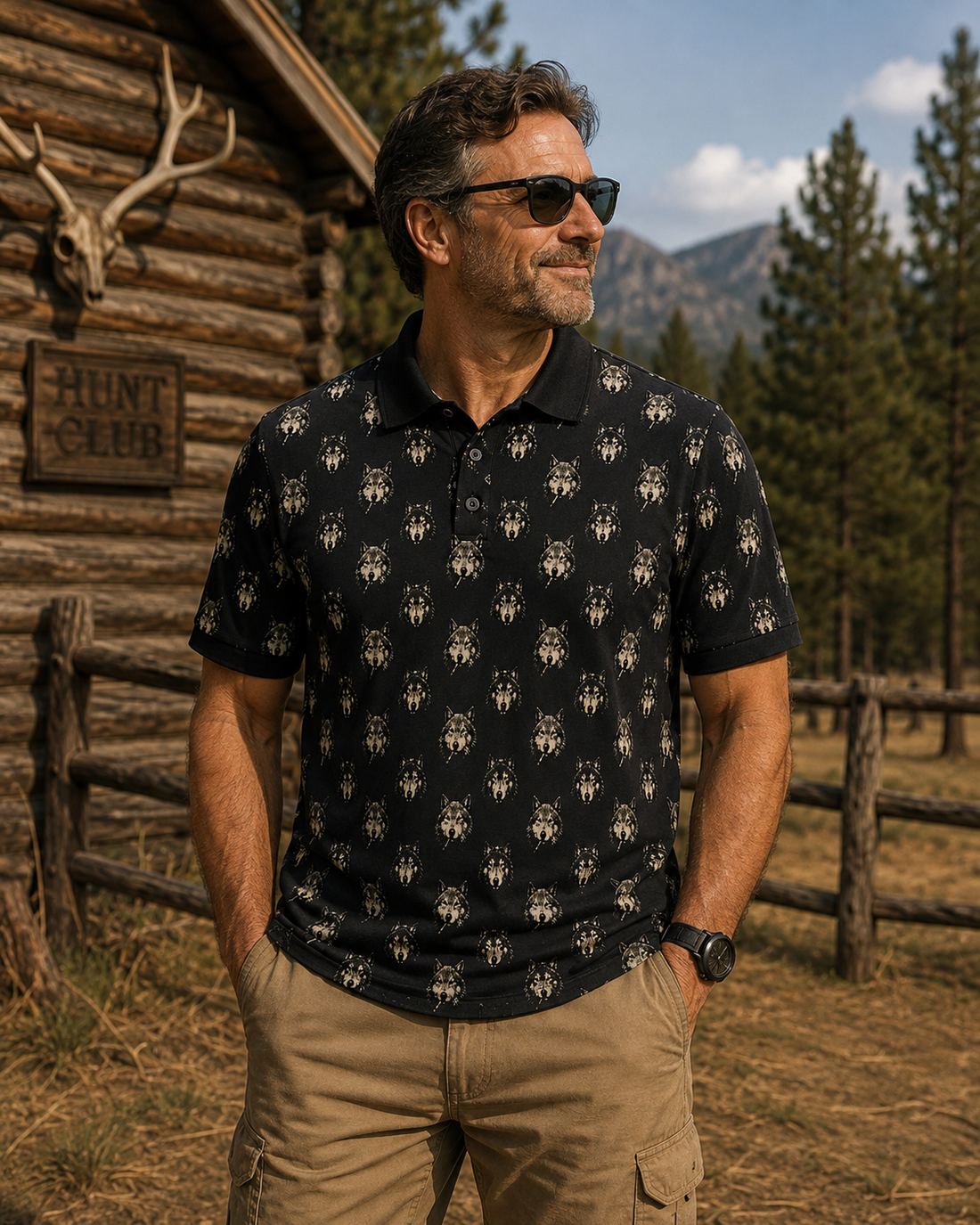 Coyote Head Smoking Cigarette Polo Shirt VCP1009