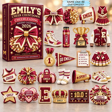 Cheer Spirit Advent Calendar 2026 - 24-Day Countdown, Acrylic Charms