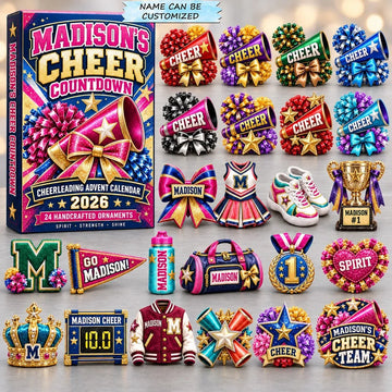 Cheer Team Advent Calendar 2026 - 24-Day Countdown, Acrylic Charms