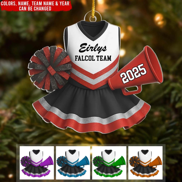 Cheerleader Dress With Name Team Name Personalized Acrylic Ornament Cheerleading Christmas Ornamentcheerleader Gift