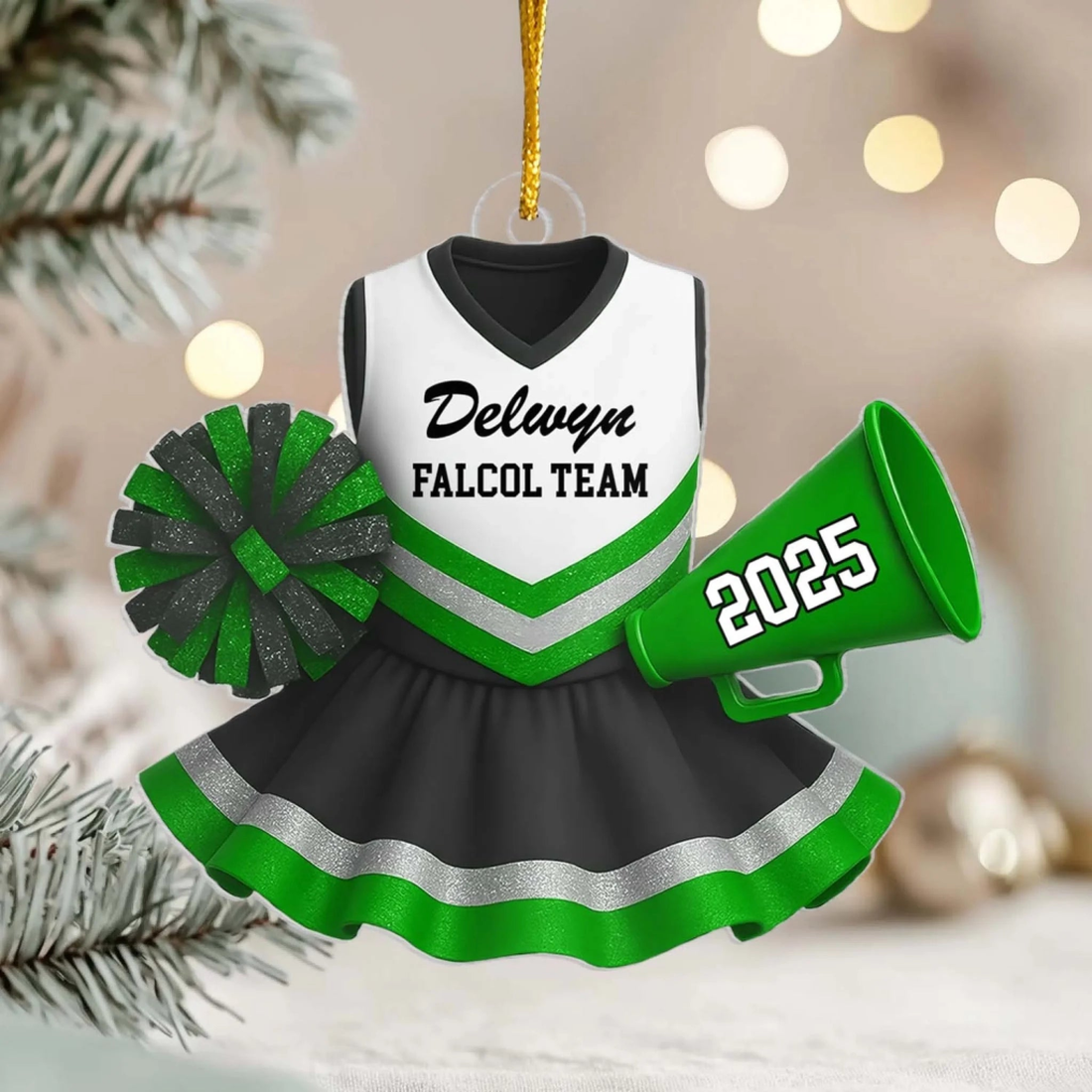 Cheerleader Dress With Name Team Name Personalized Acrylic Ornament Cheerleading Christmas Ornamentcheerleader Gift