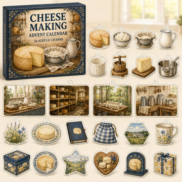 Cheese Making Advent Calendar 2026 - 24-Day Countdown, Acrylic Charms