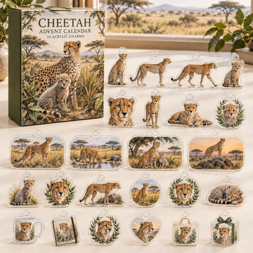 Cheetah Advent Calendar 2026 - 24-Day Countdown, Acrylic Charms