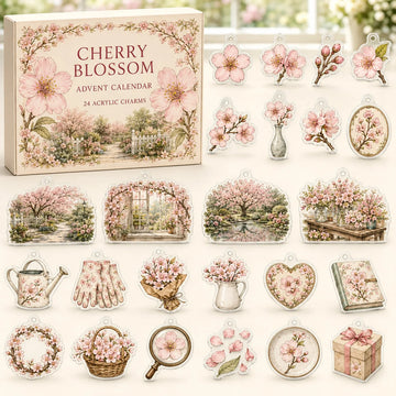 Cherry Blossom Advent Calendar 2026 - 24-Day Countdown, Acrylic Charms