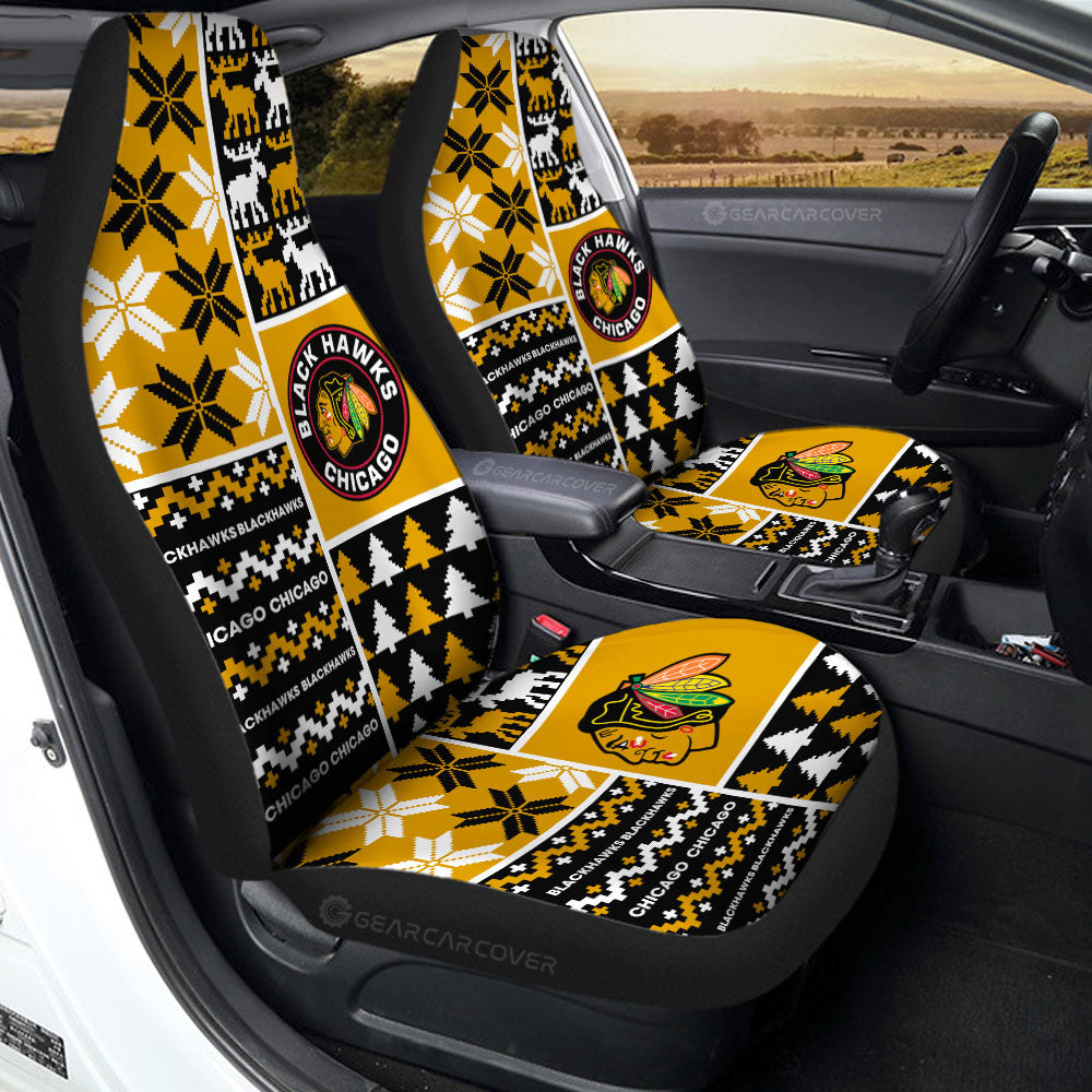 Chicago Blackhawks Car Seat Covers Custom Ugly Style Car Accessories