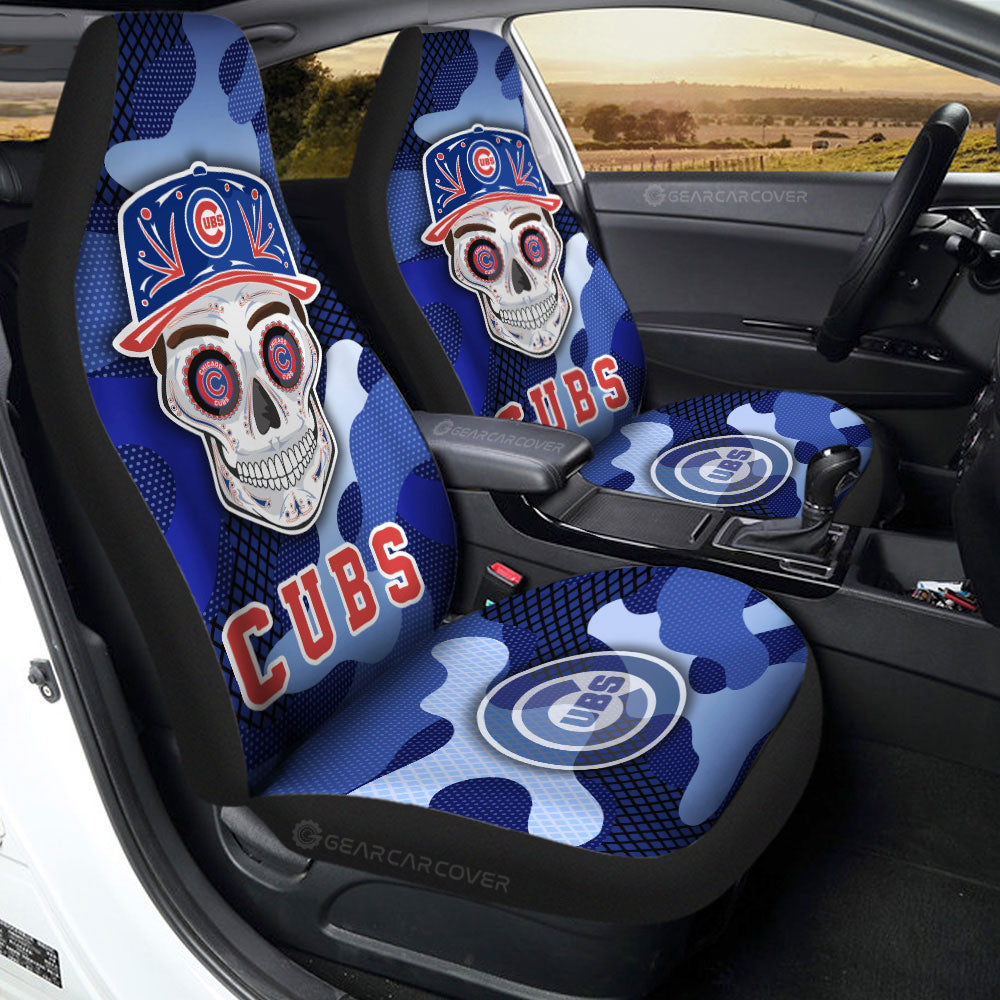 Chicago Cubs Car Seat Covers Skull Theme Collection