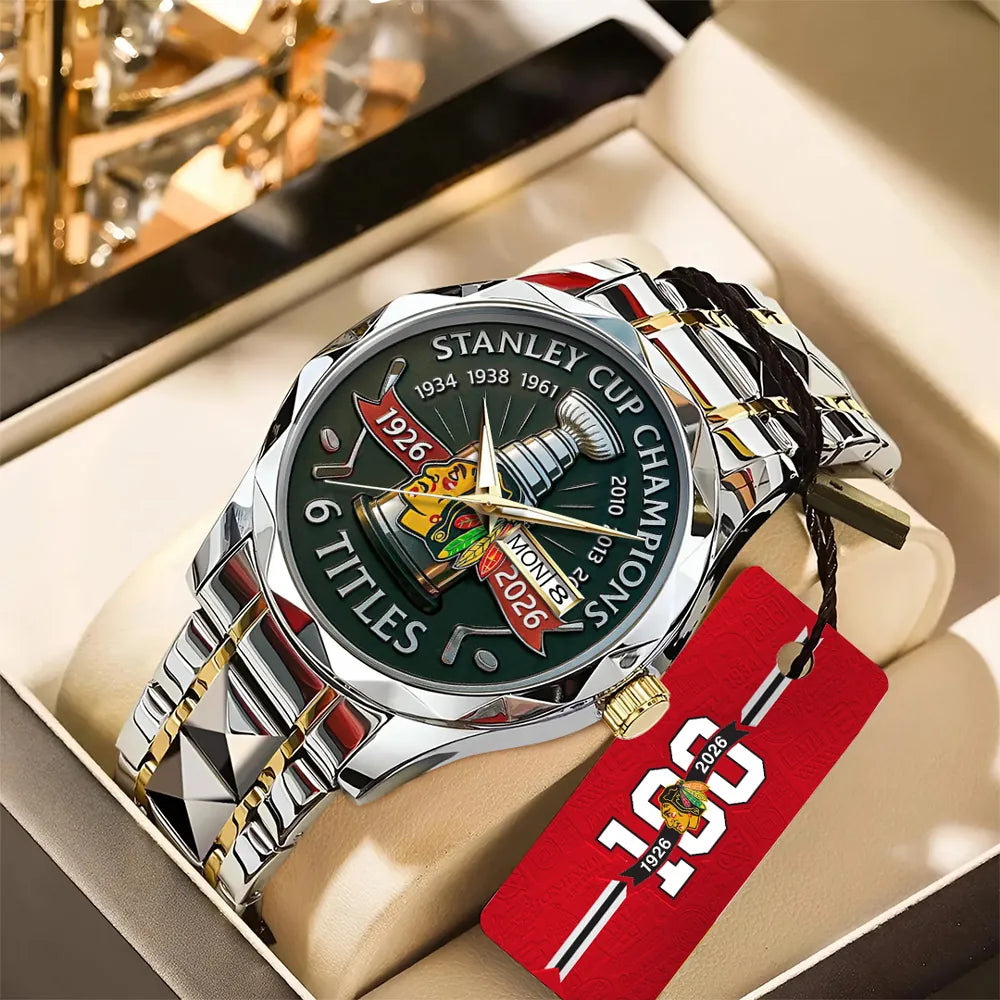 Chicago Blackhawks 100th Anniversary 2026 Alloy Luxury Quartz Watch – GNE4341