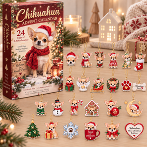 Chihuahua Advent Calendar 24 Days Of Mini Acrylic Dog Ornaments Christmas Countdown Calendar For Chihuahua Lovers Cute Pet Holiday Gift Christmas Tree Decor
