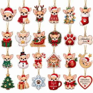Chihuahua Advent Calendar 24 Days Of Mini Acrylic Dog Ornaments Christmas Countdown Calendar For Chihuahua Lovers Cute Pet Holiday Gift Christmas Tree Decor
