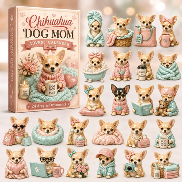 Chihuahua Dog Mom Advent Calendar 2026 - 24-Day Countdown, Acrylic Charms Every Day Bring New Suprises