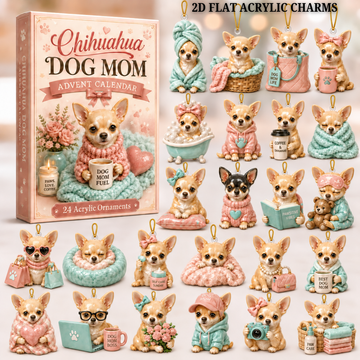 Chihuahua Dog Mom Advent Calendar 2026 24 Day Festive Countdown Acrylic Charms Blind Box Gift For Chihuahua Lovers