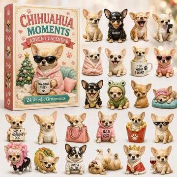 Chihuahua Meme Advent Calendar 2026 - 24-Day Countdown, Acrylic Charms Every Day Bring New Suprises