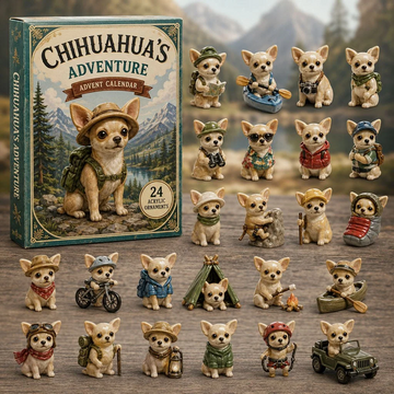 Chihuahua Outdoor Adventure Advent Calendar 2026 - 24-Day Countdown, Acrylic Charms Every Day Bring New Suprises