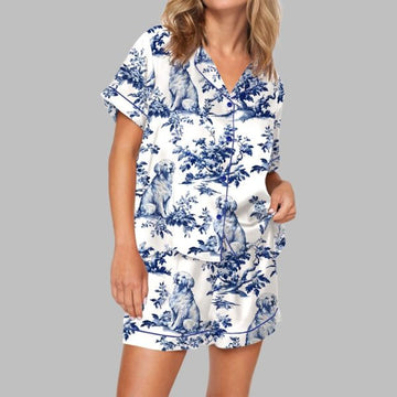 Chinoiserie Golden Retriever Pajama Set