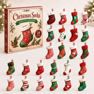 Chrismast Socks Advent Calendar 2026 - 24-Day Countdown, Acrylic Charms Every Day Bring New Suprises