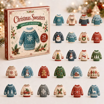 Chrismast Sweaters Advent Calendar 2026 - 24-Day Countdown, Acrylic Charms Every Day Bring New Suprises