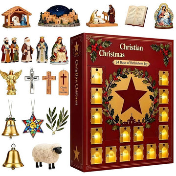 Christian Advent Calendar 2026 24 Day Christian Figurines Vintage Christmas Ornament Countdown