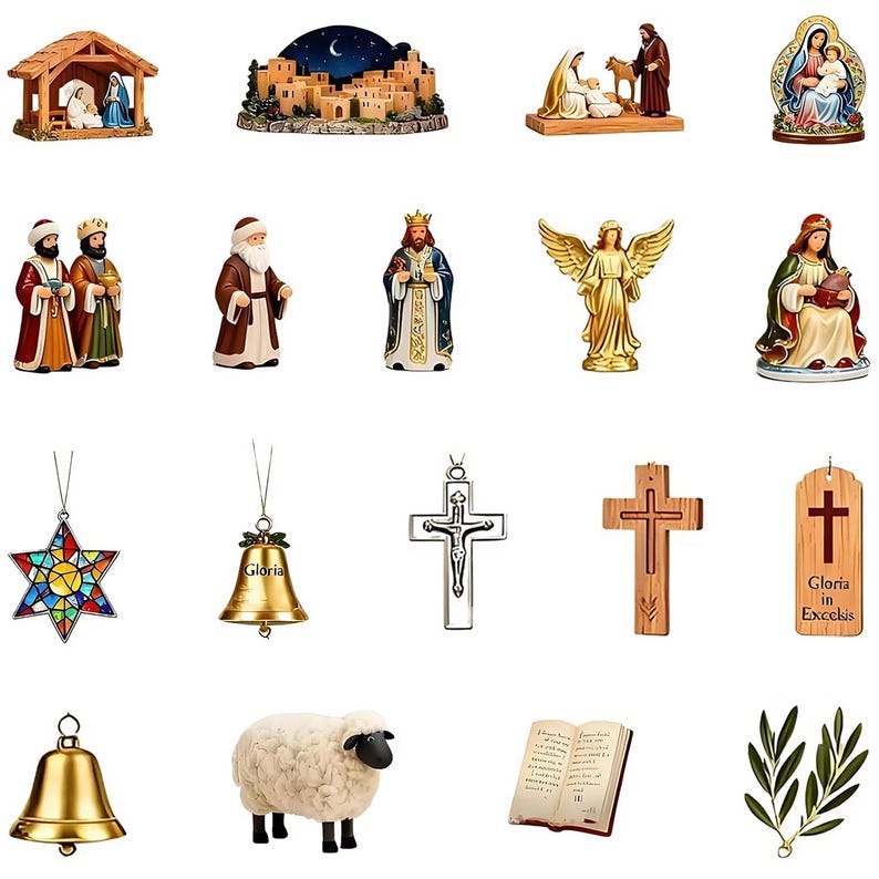 Christian Advent Calendar 2026 24 Day Christian Figurines Vintage Christmas Ornament Countdown