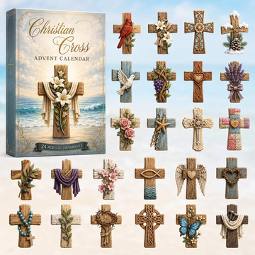 Christian Cross Advent Calendar 2026 - 24-Day Countdown, Acrylic Charms Every Day Bring New Suprises
