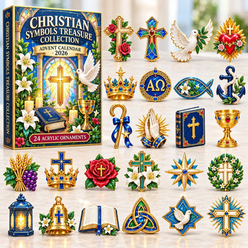Christian Symbols Treasure Collection advent calendar 2026 - 24-Day Countdown, Acrylic Charms