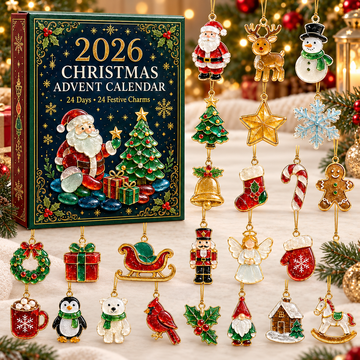 Christmas Advent Calendar 2026 24 Day Countdown With Festive Hanging Charms Holiday Ornament Gift Set