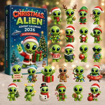 Christmas Alien Advent Calendar 2026 - 24-Day Countdown, Acrylic Charms Every Day Bring New Suprises