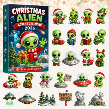 Christmas Alien Area Advent Calendar 2026 - 24-Day Countdown, Acrylic Charms Every Day Bring New Suprises