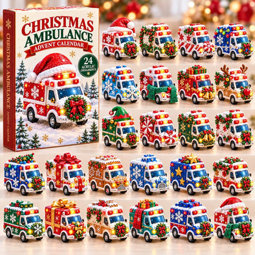 Christmas Ambulance Advent Calendar 2026 - 24-Day Countdown, Acrylic Charms