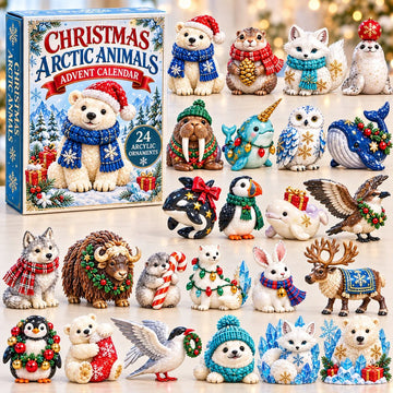 Christmas Arctic Animals advent calendar 2026 - 24-Day Countdown, Acrylic Charms
