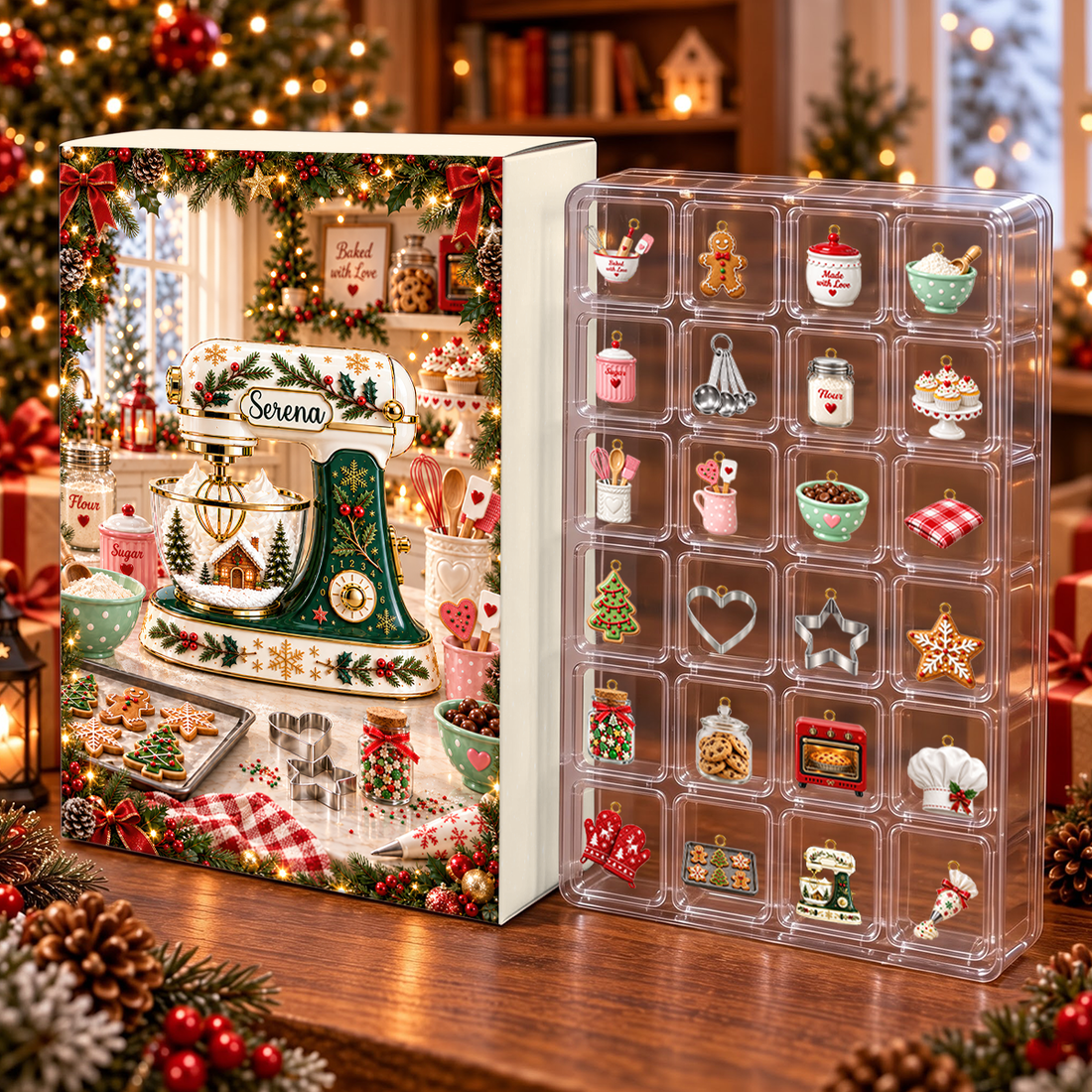 Christmas Baking Mixer Advent Calendar 2026 24 Day Spirits Countdown Acrylic Charms Blind Box Gift For Family
